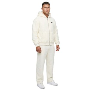 Sherpa Fleece Zip Up Hoodies Oversized Winter Warm Teddy Fabric Hoodie Set Custom Logo Premium Quality Streetwear Bulk Supplier - Product Image 3