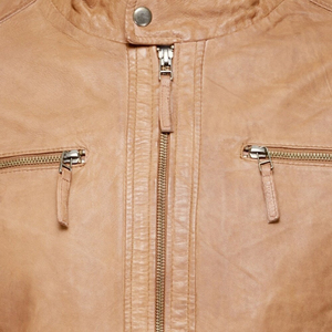 Veste en cuir véritable pour homme de haute qualité, écologique, style streetwear automne/hiver, fermeture éclair, vintage, teinture unie, service OEM - Product Image 6