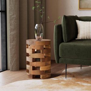 Sujetalibros Aqdus Saleem de Madera Quemada y Latón - Diseño Rectangular Moderno de Mediados de Siglo |   Decoración para el Hogar Hecha a Mano al por Mayor - Product Image 2