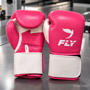ถุงมือชกมวยหนังสีชมพู Fly แบบมืออาชีพ ปิดด้วยเวลโคร สำหรับฝึกซ้อม ออกแบบมาเพื่อการระบายอากาศได้ดี เหมาะสำหรับทั้งชายและหญิง - Product Image 1