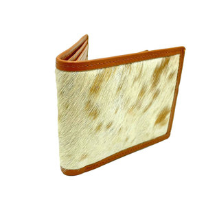 Portefeuille homme en cuir de vachette véritable, cuir à poils, portefeuille à deux volets, fait main, design naturel, qualité supérieure - Product Image 1