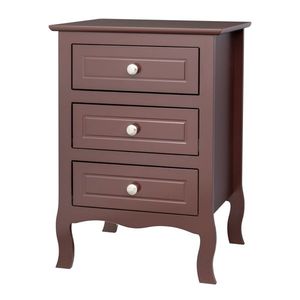 Comodino in Legno Massello di Rovere con 3 Cassetti, Grande, Marrone, Design Moderno per Camere da Letto e Appartamenti - Product Image 3
