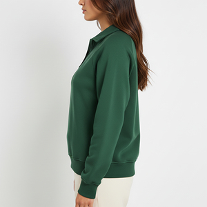 High Quality Drop Shoulder Heavyweight <b>Women's</b> Sweatshirt Streetwear 100% Cotton Pullover Loose Fit Lady Sweatshirt - Product Image 2