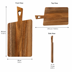 USA Warehouse Stock Wholesale Small Acacia <b>Wood</b> <b>Cutting</b> Board Offset Handle <b>Wood</b> Charcuterie Board <b>Laser</b> Engraving Blanks - Product Image 3