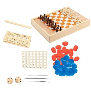 Juego de mesa de madera con ajedrez Shut The Box para niños – Juego familiar clásico y divertido - Product Image 3