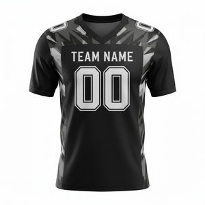 Maillots de football personnalisés pour adultes, manches courtes, maille respirante, séchage rapide, antibactériens, option grande taille, devant - Product Image 4