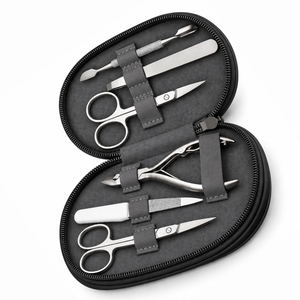 MANAN INSTRUMENTS Kit de manucure professionnel 6-en-1 en acier inoxydable, ensemble de coupe-ongles portable, style classique, étui en boîte colorée pour - Product Image 3