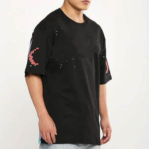 T-shirts pour hommes en coton 100% respirant de qualité supérieure, coupe ample, imprimés en relief, coupe classique, écologiques, séchage rapide, t-shirt graphique - Product Image 4