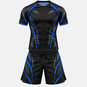 OEM Custom BJJ No Gi MMA Set Sublimation Rash Guard Fight Shorts Wholesale Sportswear - Product Image 3