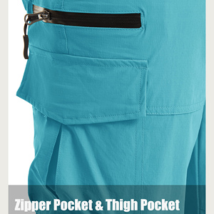 Pantalon Capri Homme OEM Respirant Couleur Unie Multi-Poches Cargo Tactique Décontracté Été Coton Élastique - Product Image 3