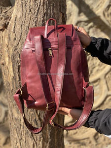 New Style Vintage Look Brown Crunch Leather Backpack Travel Backpack Office Leather Large Capacity Travel <b>Bag</b> <b>for</b> <b>Men</b> and Women - Product Image 5