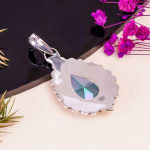 Colgante de Topacio Místico Arcoíris, Plata de Ley 925, Collar de Piedras Preciosas Hecho a Mano, Joyería de Lujo, Regalo - Product Image 6