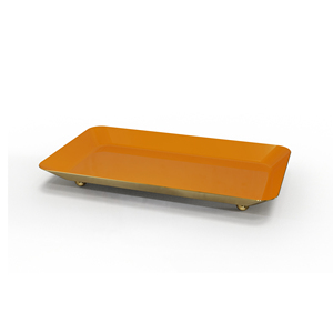 Polished <b>Gold</b> <b>Serving</b> <b>Tray</b> Flower Pattern <b>Tray</b> Durable Metal <b>Serving</b> <b>Tray</b> Indoor use Rectangle <b>Tray</b> - Product Image 4