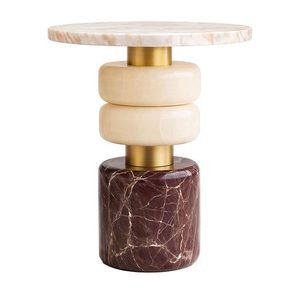 Decorative coffee centerpiece <b>table</b> high end marble furniture classy <b>round</b> coffee <b>table</b> modern <b>white</b> and gold furniture luxury - Product Image 1