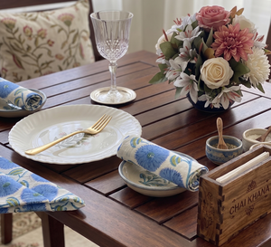 Serviette en coton faite à la main avec impression au bloc, écologique, personnalisable, style bohème chic, décoration de table de cuisine, serviette pour événements, salle à manger moderne - Product Image 4