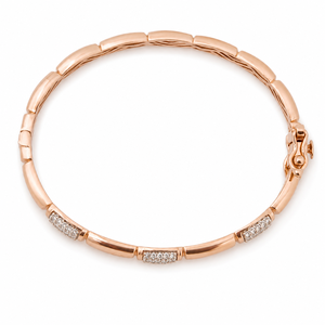18K Rose Gold Diamond Kids <b>Bangle</b> <b>Bracelet</b> High Polish Geometric Classic Fine Jewelry for Girls Daily Wear Party Gift Occasion - Product Image 4
