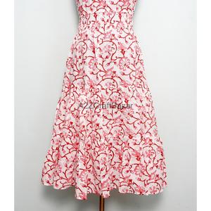 Vestido Midi de Algodón 100% para Mujer, Estampado Floral, Cuello Redondo, Línea A, Sin Mangas, Transpirable, Informal, para Verano - Product Image 6