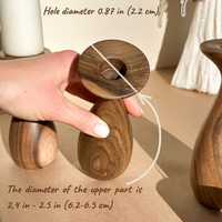 Élégants porte-bougies en bois d'acacia |   Centre de table en bois artisanal |   Décoration de salle à manger rustique moderne pour Noël