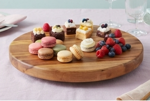 Plateau tournant rond en bois Lazy Susan pour rangement de table de cuisine, présentoir décoratif à un seul niveau pour comptoir - Product Image 5