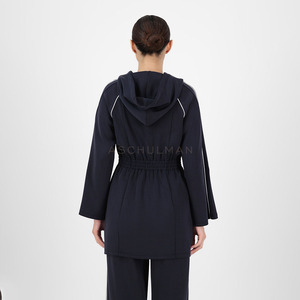 Ensemble de survêtement pour femmes à manches longues, couleur unie, avec poches latérales, fermeture éclair, capuche, coupe ample décontractée, vêtements d'automne - Product Image 4