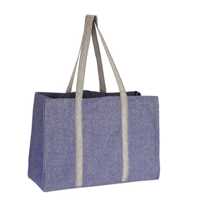 Sac fourre-tout en toile tendance pour femmes avec poche, sacs de courses réutilisables en coton mignons, prix de gros - Product Image 2