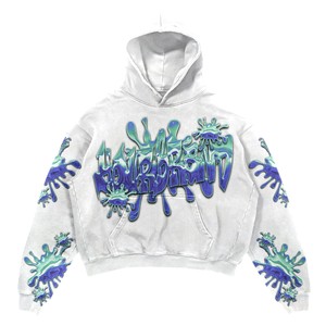 Sudadera con Capucha Extra Grande para Hombre, 400 GSM, 100% Algodón Felpa, Ecológica, Blanca, Personalizada con Impresión DTG - Product Image 1