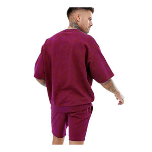 Ensemble T-shirt et short d'été décontracté surdimensionné à col rond pour homme, personnalisable, vente en gros, haute visibilité - Product Image 3