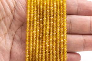 Perles de jade jaune, pierres précieuses, brin complet, facettées, rondelles, perles en vrac, vente en gros, fournitures pour la fabrication de bijoux - Product Image 2