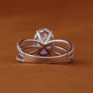 Custom DEF3.0 Oval Cut IGI Certified Vvs Lab Grown Diamond Engagement Ring 14K White Gold Side Stones Ring - Product Image 4