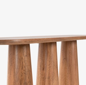 Table console moderne en bois de pin massif pour salon, hôtel, salle à manger, avec pieds arrondis - Product Image 5