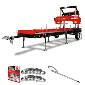 Scierie portative de 32 pouces, scierie de 15 CV avec moteur à essence de 420 cm³, coupe de 32 pouces de diamètre et de 188,74 pouces de longueur, construction en acier robuste - Product Image 1