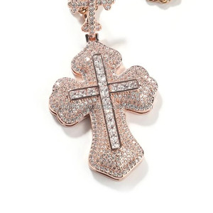 RB Gems Colgante Hip-hop Personalizado con Diamante Cultivado en Laboratorio, Corte Brillante VVS, con Número, Cadena de Eslabones Cubanos, Chapado en Oro - Product Image 1