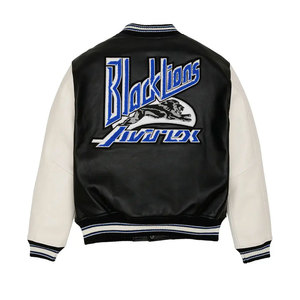 Chaqueta de cuero Avirex para hombre de alta calidad al por mayor, chaqueta de cuero genuino con cremallera completa para hombre, la más vendida. - Product Image 2