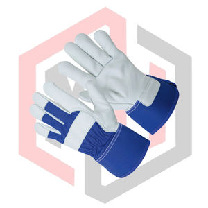 Guantes de Trabajo Resistentes de Cuero Dividido, Color Azul, Palma Reforzada, Grado Industrial, Resistentes a Químicos y al Calor - Product Image 4