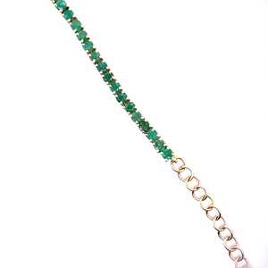 Collar de Tenis con Esmeraldas para Mujer, Joyería de Lujo con Piedras Preciosas Verdes, Chapado en Oro de 18K, Elegante - Product Image 2