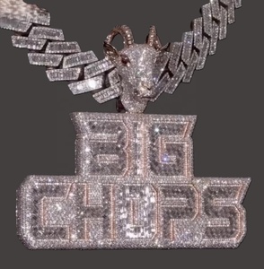 RB จี้เพชรทรงกลมตัดสวยงาม925สีเงิน VVS คริสเตียนฮิปฮอปโรสโกลด์ผู้ชายผู้หญิง - Product Image 1