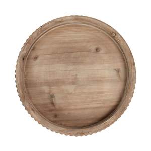 Bandeja Redonda de Madera con Cuentas de 16 Pulgadas, Bandeja Decorativa Rústica para Servir Estilo Granja - Product Image 2
