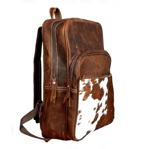 Export Quality Cowhide Leather Hair <b>Backpacks</b> Wholesale OEM Supplier Custom Logo Premium Lightweight Sports Outdoor 30-<b>40L</b> - Product Image 6