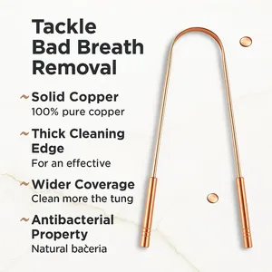 Limpiador de Lengua de Cobre con Hierbas Esenciales, Mejora la Higiene Bucal, Aliento Fresco y Eliminación de Bacterias, Mango Cómodo y Flexible - Product Image 6
