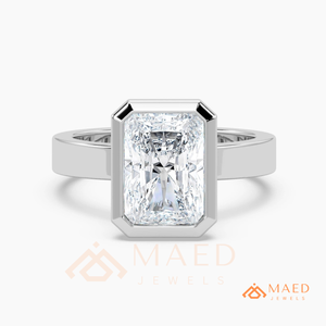 925 Sterling <b>Silver</b> <b>Emerald</b> Cut Moissanite <b>Ring</b> Bezel Set Engagement <b>Ring</b> Minimalist Luxury Bridal Jewelry Gift - Product Image 5