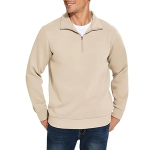 Sudadera Casual de Forro Polar con Cierre de Cremallera de un Cuarto para Hombre, Corte Regular, Color Sólido, Cuello Camisero - Product Image 4