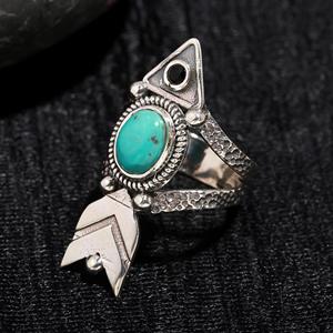 Elegant Statement Jewelry for Mom's Birthday Christian Mohave <b>Turquoise</b> <b>Ring</b> 925 Sterling Silver Handmade Oval Shape Gemstone - Product Image 2