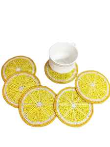 Sets de table ronds élégants en verre perlé, style classique Royal Look, pour table à manger, nouveau design fantaisie brodé. - Product Image 5