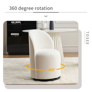 Set di 1 Sedia da Pranzo in Velluto Stile Mid-Century Moderno, Girevole a 360 Gradi, Imbottita e Confortevole per Cucina e Sala da Pranzo - Product Image 2