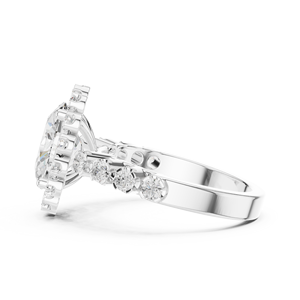 Anillo de Compromiso para Mujer, Oro Rosa de 14K, Diamante Ovalado Cultivado en Laboratorio, Corte Brillante, Minimalista, Clásico, Certificado IGI, Rosa Imperial - Product Image 5