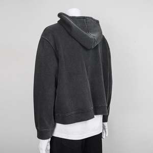 Sudadera con capucha y cremallera para hombre, estilo casual holgado, 100% algodón, lavado a la piedra, 360 GSM, con logotipo OEM personalizado, venta al por mayor - Product Image 4
