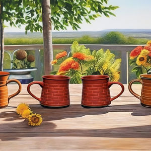 Ensemble de tasses à lait ovales en briques jetables à double paroi écologiques - Product Image 1