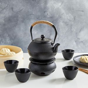 Tetera Japonesa Tetsubin de Hierro Fundido de 40 oz, Juego de Té de Hierro Fundido Negro con Tetera y 4 Infusores de Hojas Sueltas para Café y Té - Product Image 2