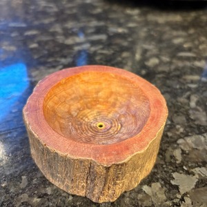 Brûleur d'encens en bois massif avec récupérateur de cendres, porte-encens rustique fait main pour la décoration intérieure, l'aromathérapie, utilisation personnalisée - Product Image 3