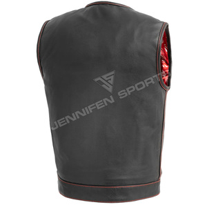 Veste de moto classique en cuir véritable conçue pour les motards qui recherchent une veste robuste, durable et élégante pour les trajets courts et longs. - Product Image 5